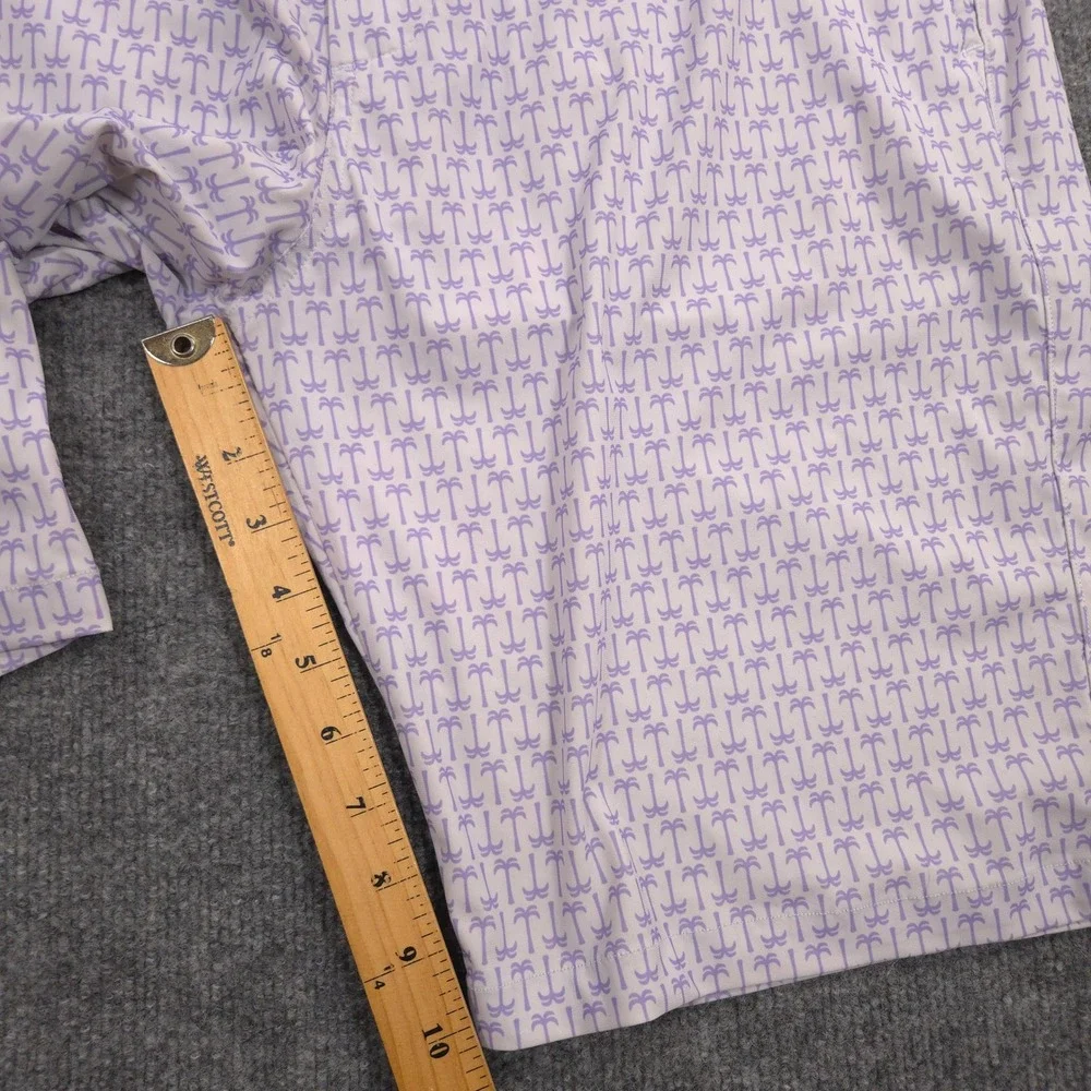 Greyson Montauk Performance Shorts Mens 36 Purple Palm Tree AOP Golf 10